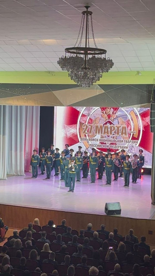 Участие в концерте посвященный празднованию 7-ой годовщине со дня образования войск национальной гвардии Российской Федерации.